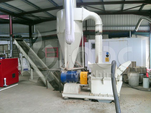wood crushing machinery included in the biomass pellet line